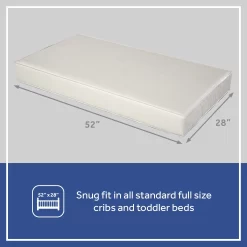 Sealy Serene Duo-Sleek Crib Mattress, 2-Stage Foam Baby Mattress, Toddler Mattress, Waterproof