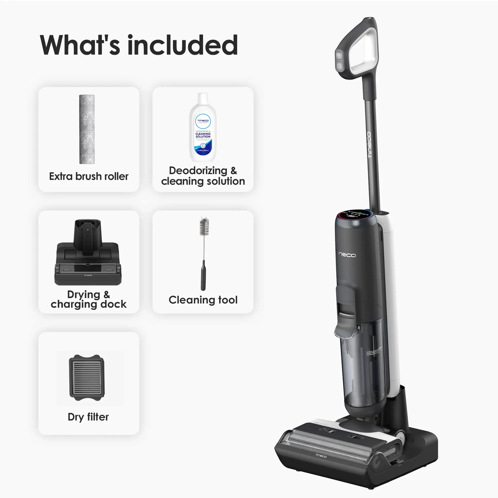 Tineco - Floor Washer Flashdry Cordless Mop & Vacuum Cleaner - 6 Series - Black