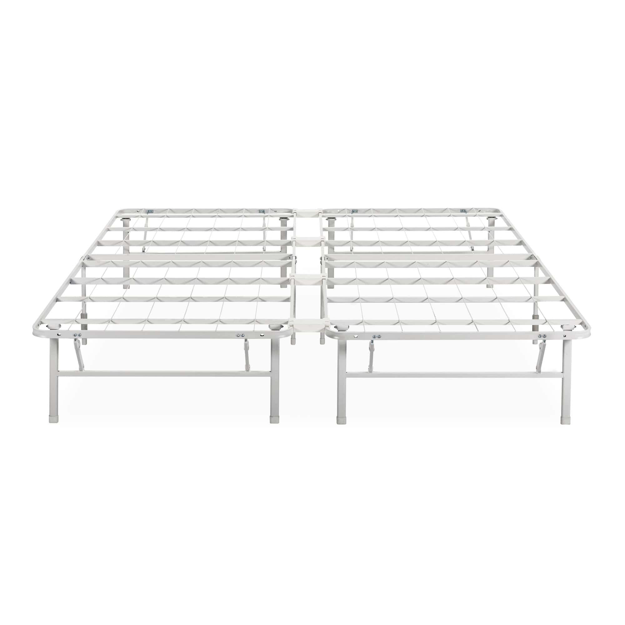 Zinus 14" White Metal SmartBase Tool-Free Assembly Mattress Foundation, King