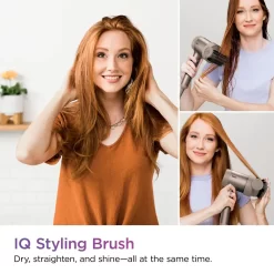 Shark - HyperAir Hair Blow Dryer with IQ 2-in-1 Concentrator & Styling Brush Attachments - Stone