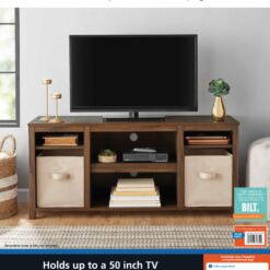 Mainstays Parsons TV Stand for TVs up to 50", Canyon Walnut