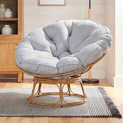 Better Homes & Gardens Papasan Chair, Grey Linen