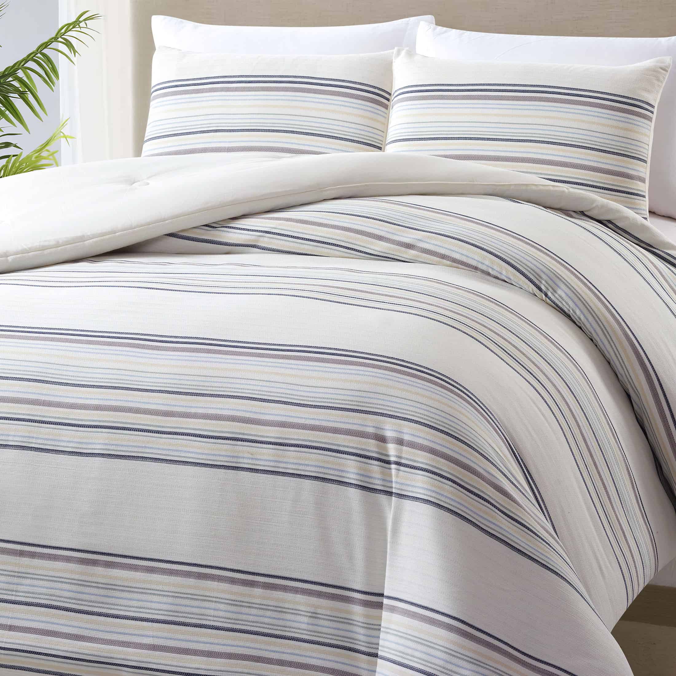 Better Homes & Gardens 3-Piece Blue Yarn Dye Stripe Comforter Set, Full/Queen