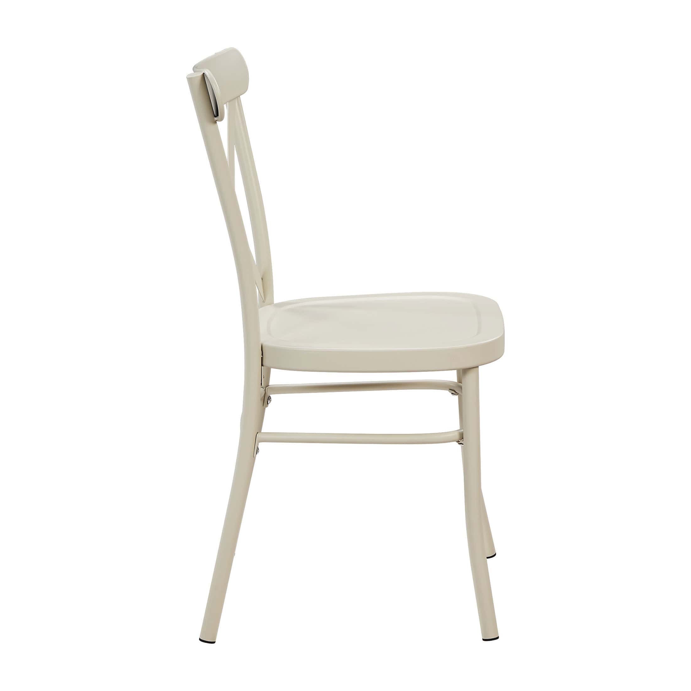 Better Homes and Gardens Collin Distressed Dining Chair, 2 Pack, Vanilla Dream Finish