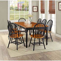Better Homes and Gardens Autumn Lane Windsor Solid Wood Chairs, Set of 2, Black and Oak
