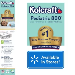 Kolcraft Pediatric 800 Extra Firm Ultra Deluxe, 80 Coil Baby Crib and Toddler Mattress, White