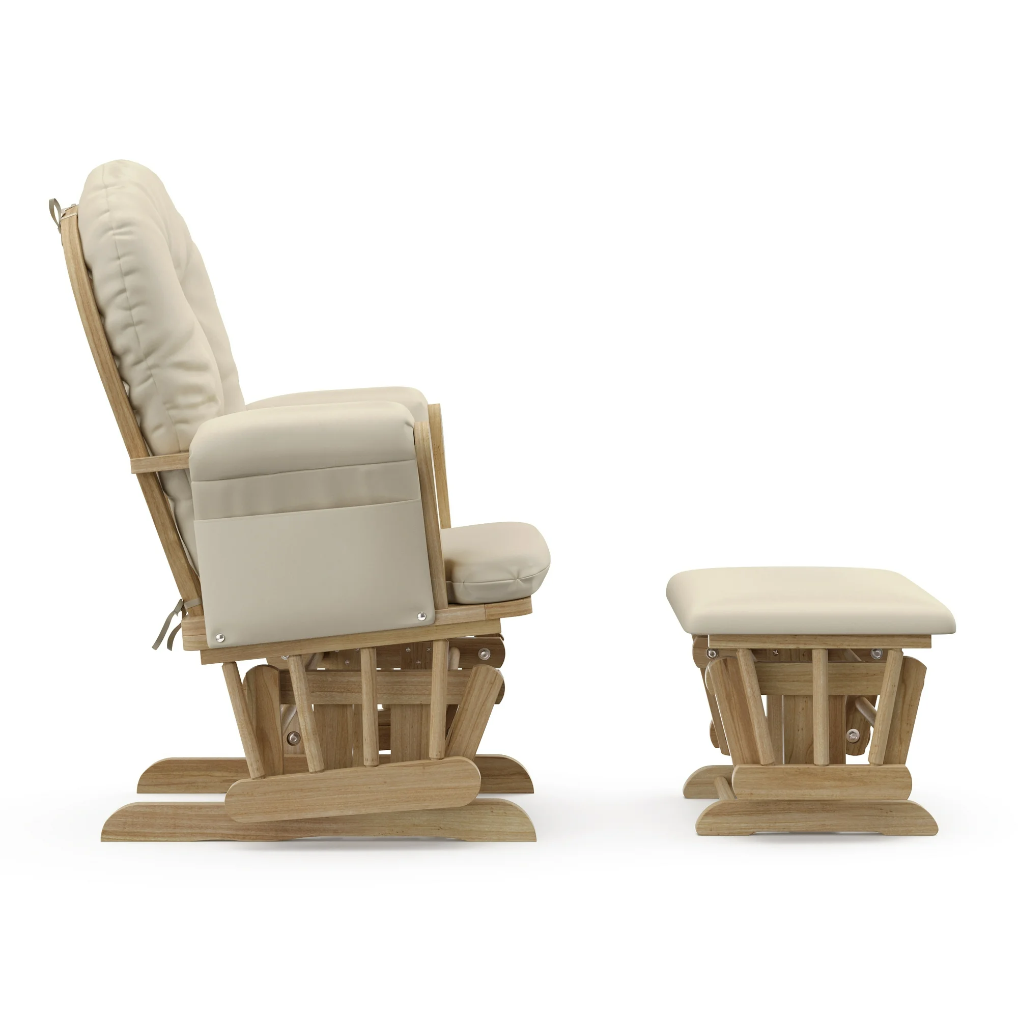 Storkcraft Hoop Infant Nursery Glider and Ottoman, Natural with Beige