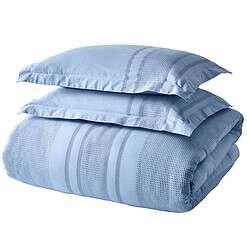 Better Homes & Gardens 3-Piece Blue Waffle Stripe Comforter Set, Adult Full/Queen