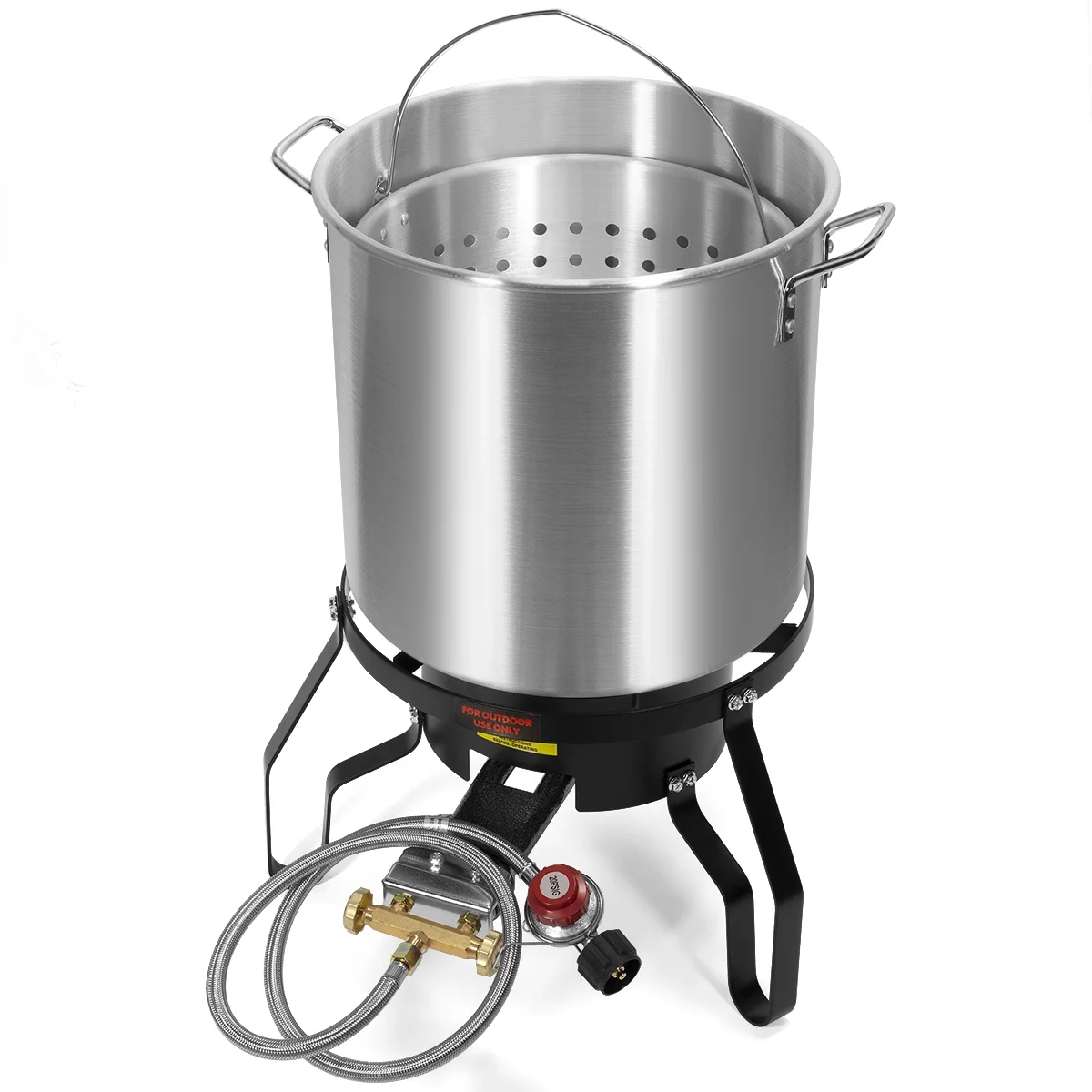 Barton - Aluminum Turkey Fryer, 52qt Capacity, 80000 BTU, 12.5" inch Large Capacity, Marinade Injector included