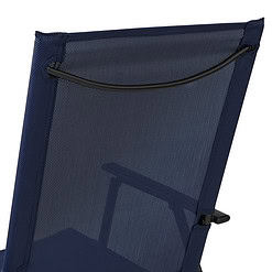 Mainstays Greyson Steel and Sling Adult Folding Outdoor Patio Armchair, Navy (Set of 2)
