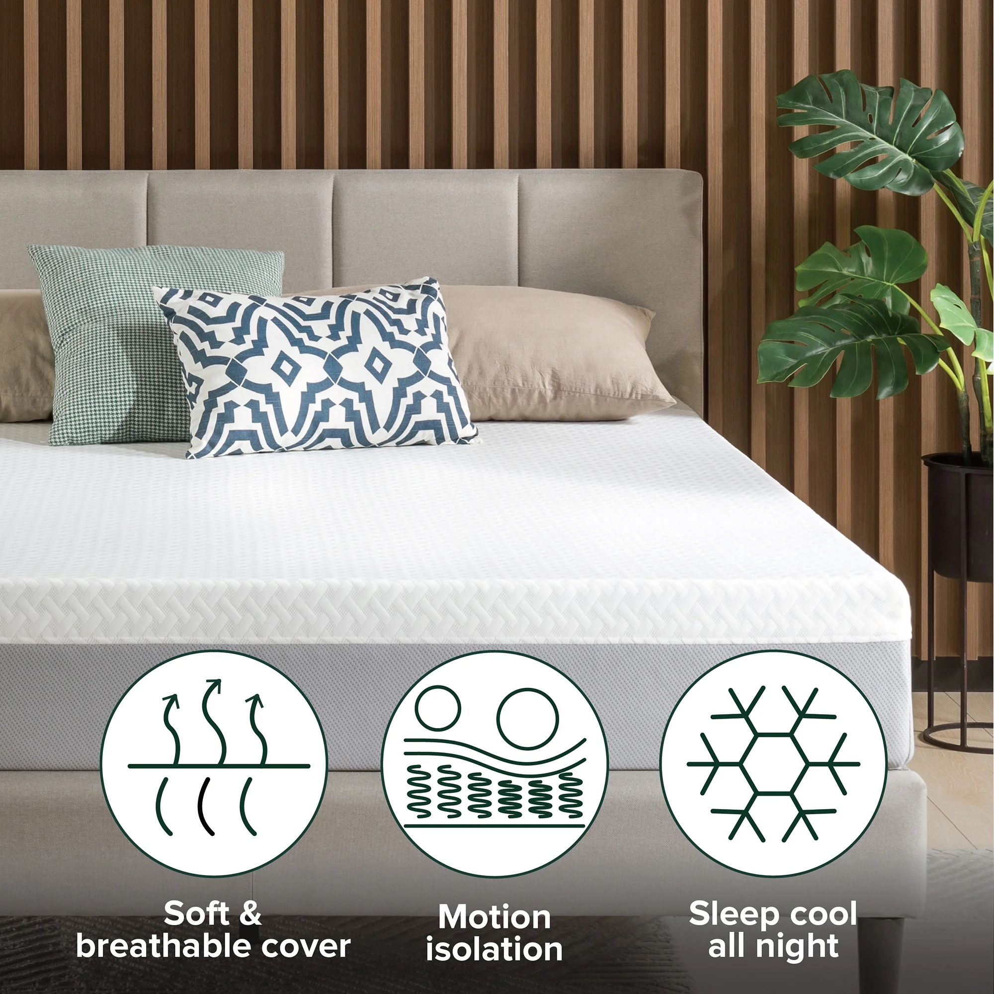Zinus 8" Cooling Airflow Hybrid Mattress in a Box, Adult, Twin