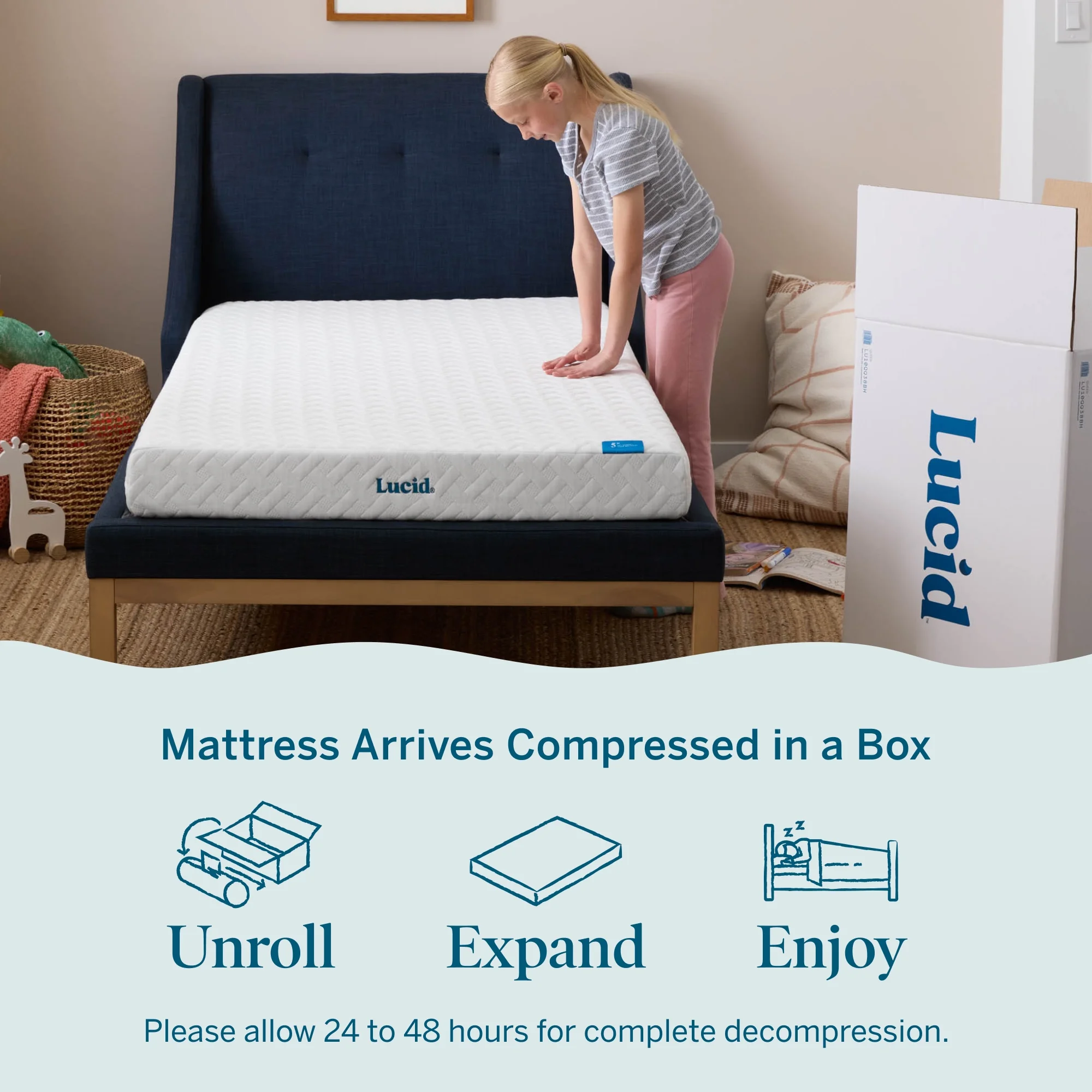 Lucid Bliss 5" Gel Memory Foam Mattress, Twin