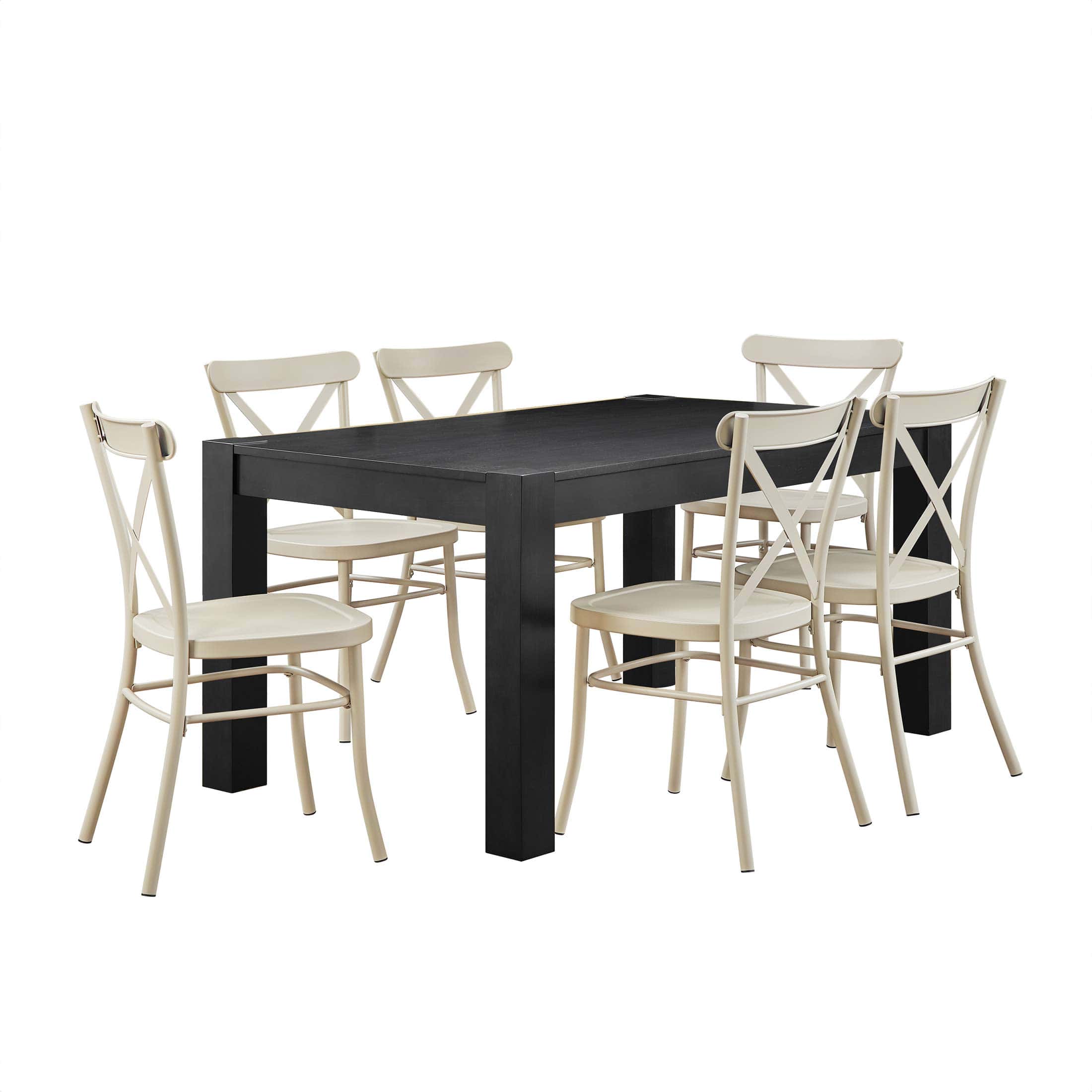 Better Homes and Gardens Collin Distressed Dining Chair, 2 Pack, Vanilla Dream Finish