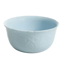 The Pioneer Woman Cowgirl Lace 12-Piece Dinnerware Set, Light Blue