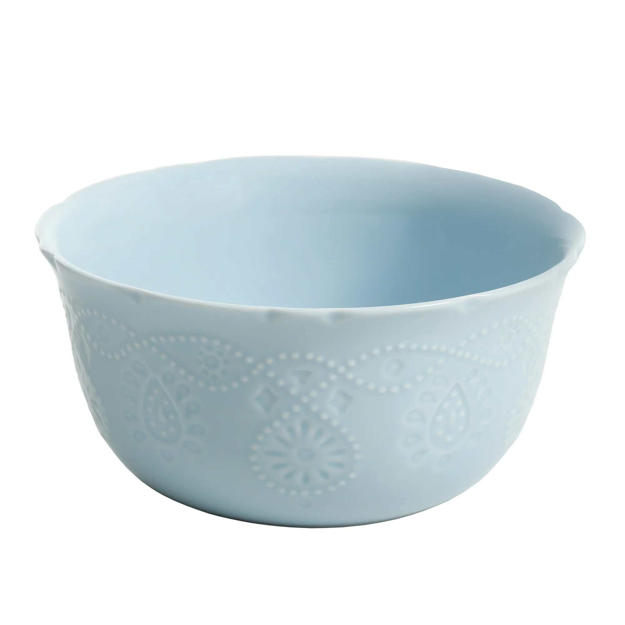 The Pioneer Woman Cowgirl Lace 12-Piece Dinnerware Set, Light Blue