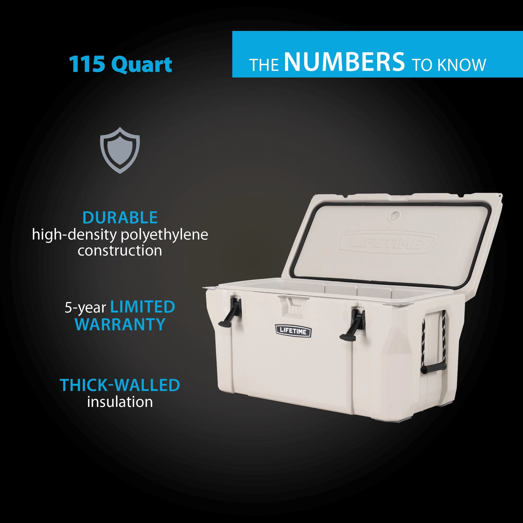 Lifetime New 115 Qt. Capacity High Performance Polyethylene Cooler, Khaki (91000)