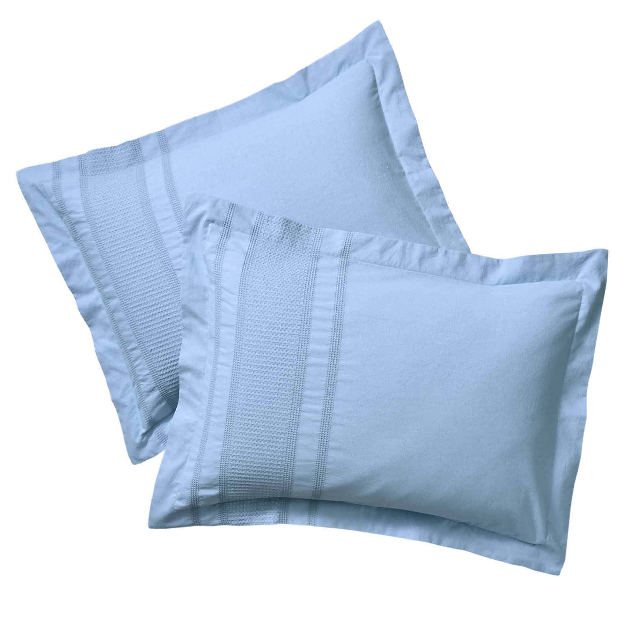 Better Homes & Gardens 3-Piece Blue Waffle Stripe Comforter Set, Adult Full/Queen