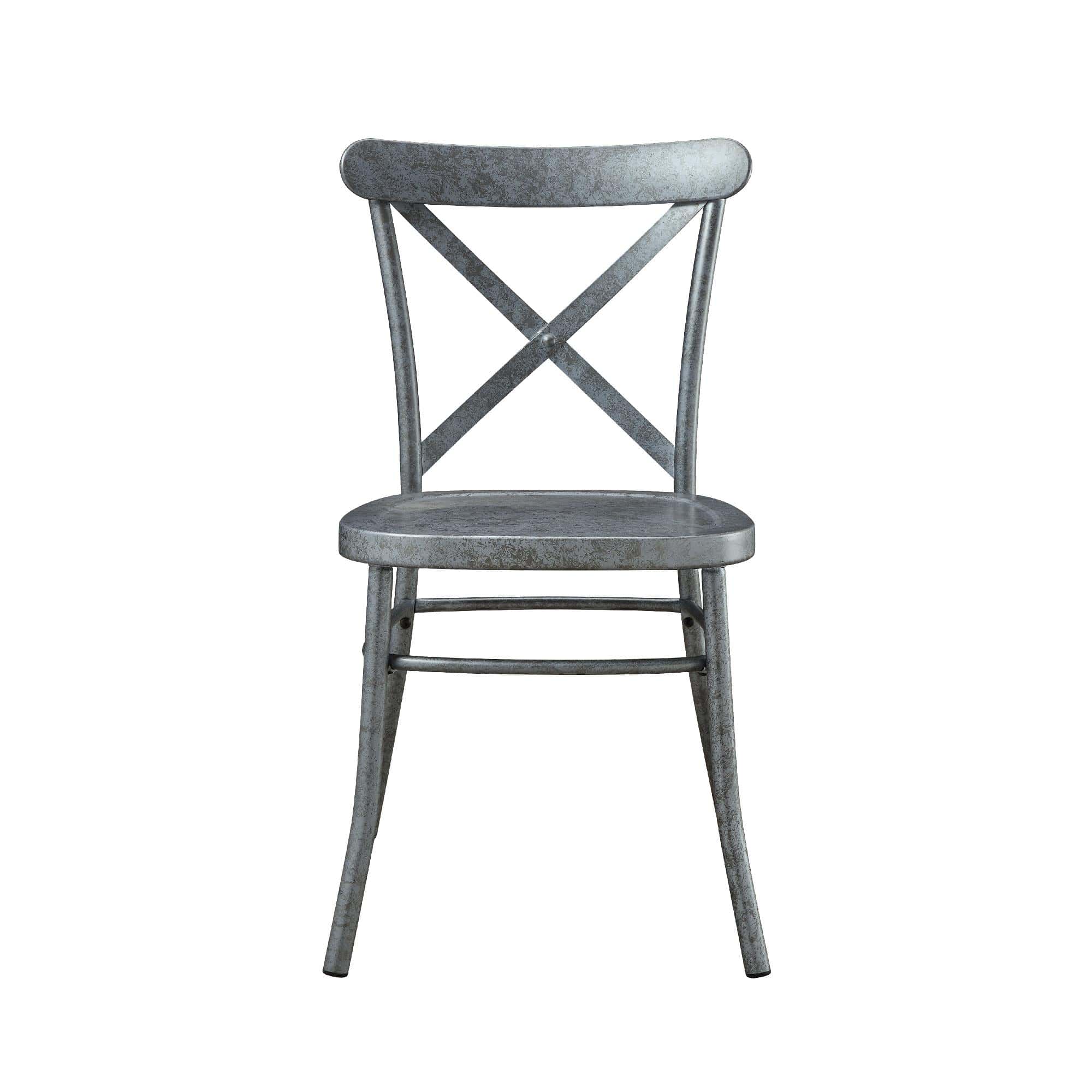 Better Homes and Gardens Collin Distressed Dining Chair, Set of 2, Silver Finish