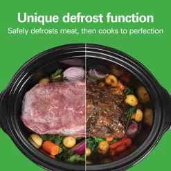 Hamilton Beach Defrost & Go Programmable Slow Cooker, Temperature Probe, 6 Quart Capacity, 33962