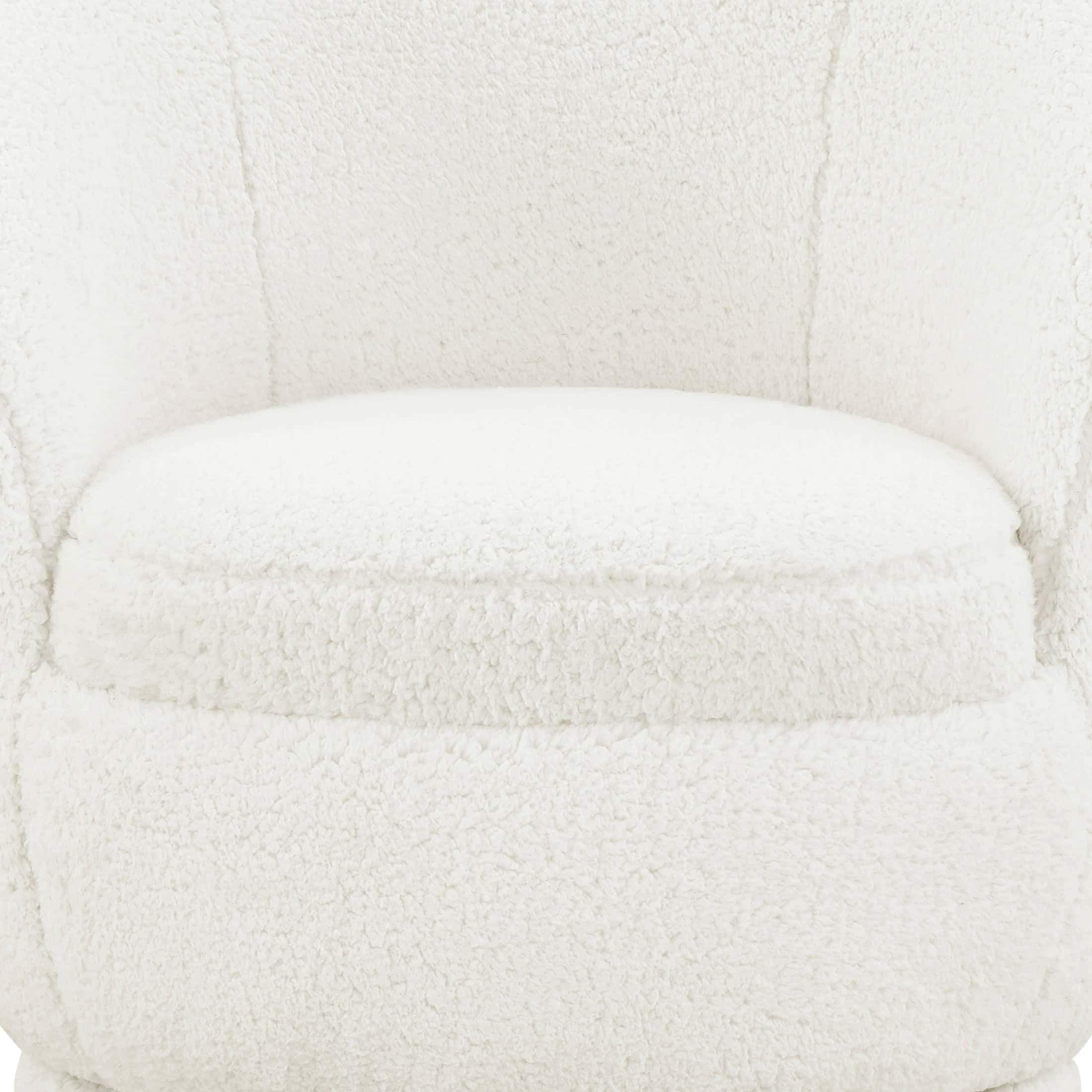 Better Homes & Gardens Mira Kids Swivel Chair, Cream Faux Shearling