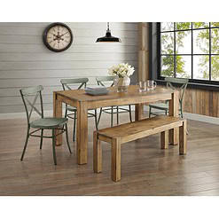Better Homes and Gardens Collin Distressed Dining Chair, Set of 2, Green Finish