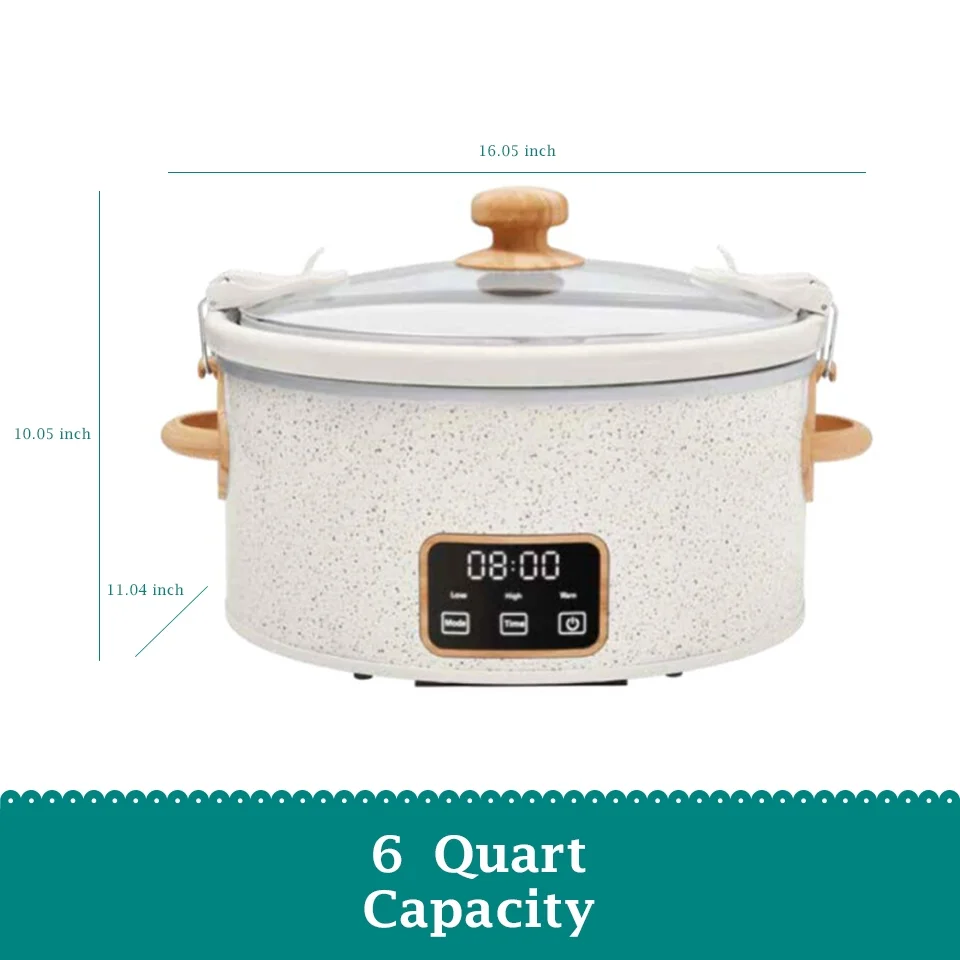 The Pioneer Woman 6 Qt Digital Slow Cooker with Locking Lid, Linen Speckle