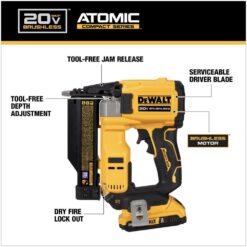 DEWALT ATOMIC 20V MAX Lithium Ion Cordless 23 Gauge Pin Nailer Kit with 2.0Ah Battery and Charger