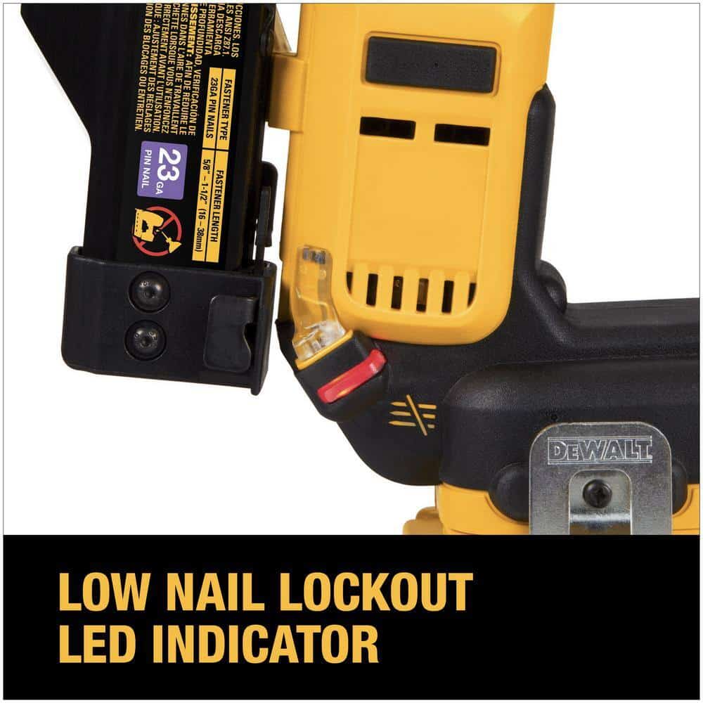 DEWALT ATOMIC 20V MAX Lithium Ion Cordless 23 Gauge Pin Nailer Kit with 2.0Ah Battery and Charger