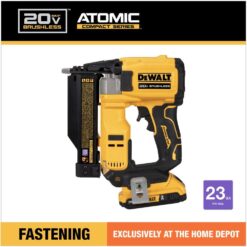 DEWALT ATOMIC 20V MAX Lithium Ion Cordless 23 Gauge Pin Nailer Kit with 2.0Ah Battery and Charger