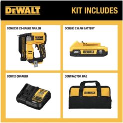 DEWALT ATOMIC 20V MAX Lithium Ion Cordless 23 Gauge Pin Nailer Kit with 2.0Ah Battery and Charger