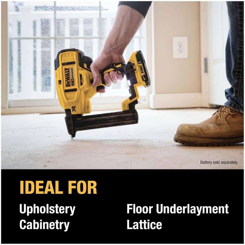 DEWALT 20V MAX XR Lithium-Ion Cordless 18-Gauge Narrow Crown Stapler (Tool Only)