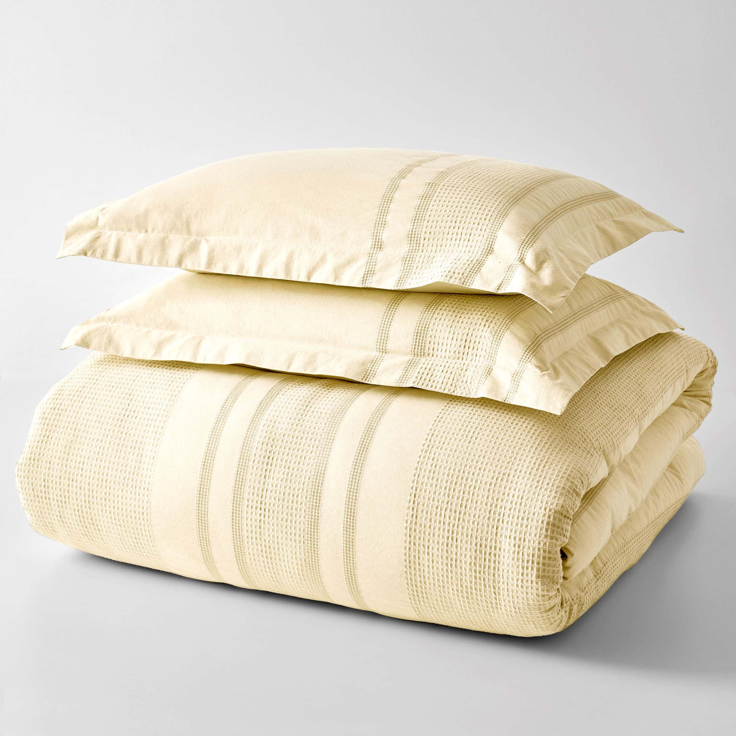 Better Homes & Gardens 3-Piece Cream Waffle Stripe Comforter Set, Full/Queen
