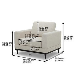 Better Homes & Gardens Springwood Wood Frame Accent Chair, Cream Linen