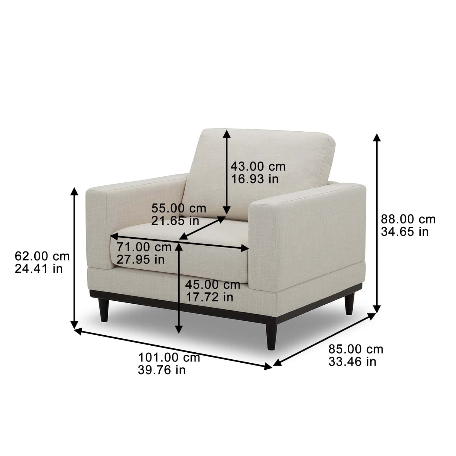 Better Homes & Gardens Springwood Wood Frame Accent Chair, Cream Linen