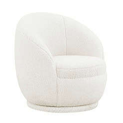 Better Homes & Gardens Mira Kids Swivel Chair, Cream Faux Shearling