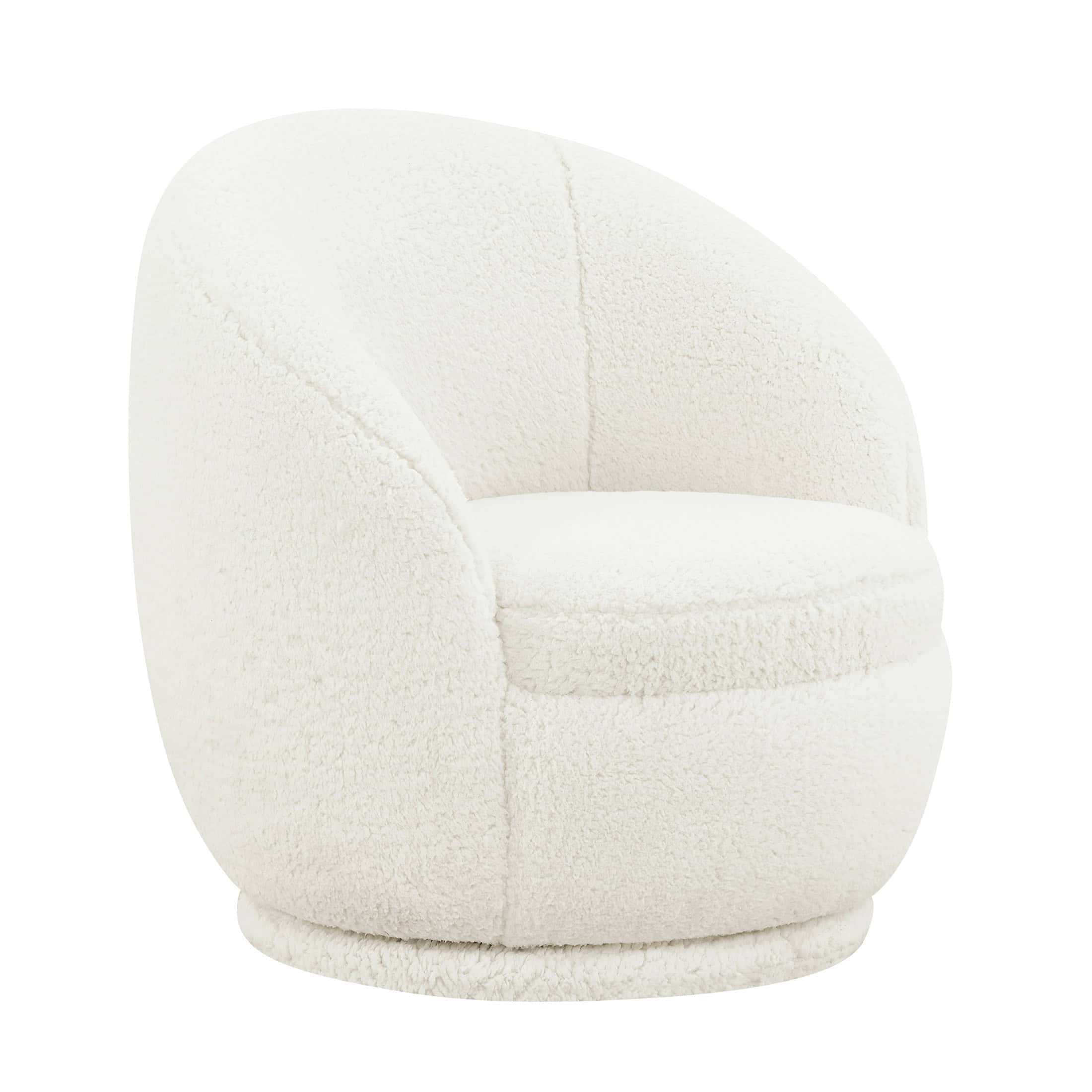 Better Homes & Gardens Mira Kids Swivel Chair, Cream Faux Shearling
