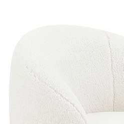 Better Homes & Gardens Mira Kids Swivel Chair, Cream Faux Shearling