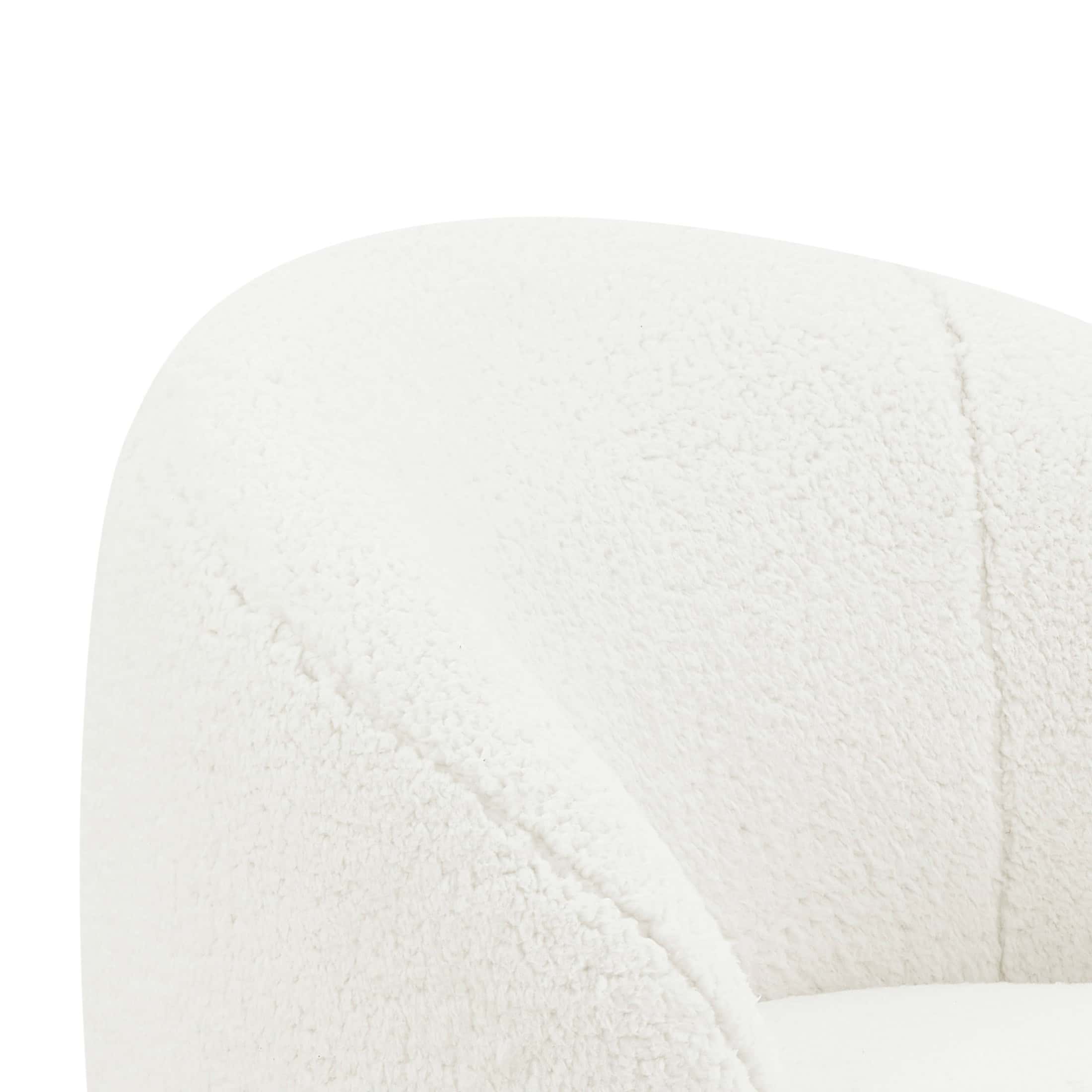 Better Homes & Gardens Mira Kids Swivel Chair, Cream Faux Shearling