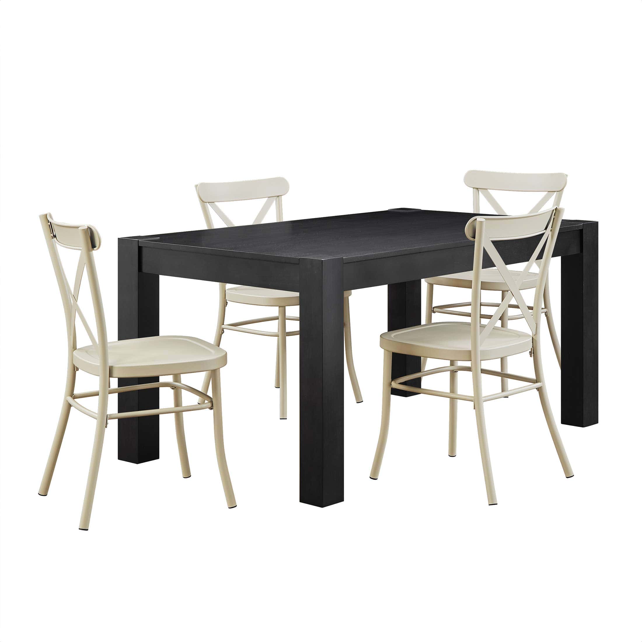 Better Homes and Gardens Collin Distressed Dining Chair, 2 Pack, Vanilla Dream Finish