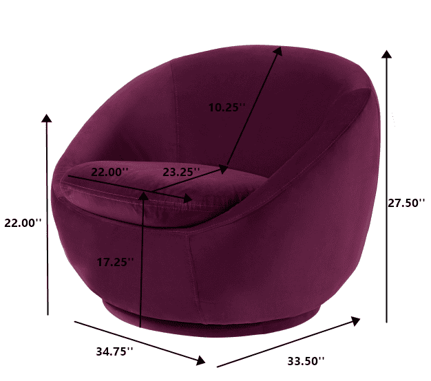 Better Homes & Gardens Better Homes & Gardens Mira Swivel Chair, Merlot Velvet