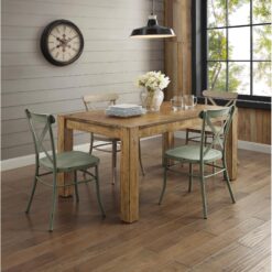 Better Homes and Gardens Collin Distressed Dining Chair, Set of 2, Green Finish