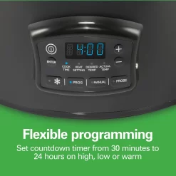 Hamilton Beach Defrost & Go Programmable Slow Cooker, Temperature Probe, 6 Quart Capacity, 33962