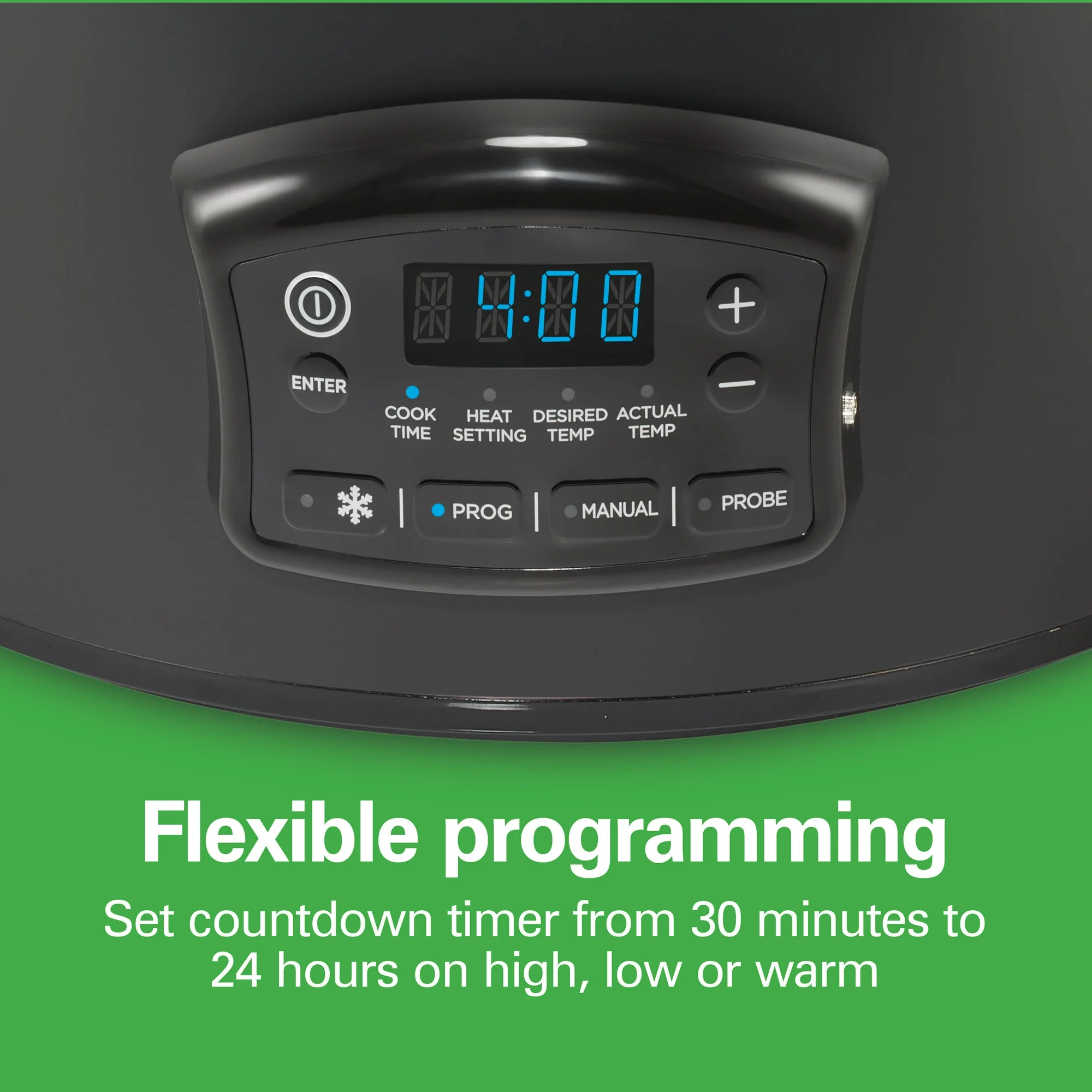 Hamilton Beach Defrost & Go Programmable Slow Cooker, Temperature Probe, 6 Quart Capacity, 33962