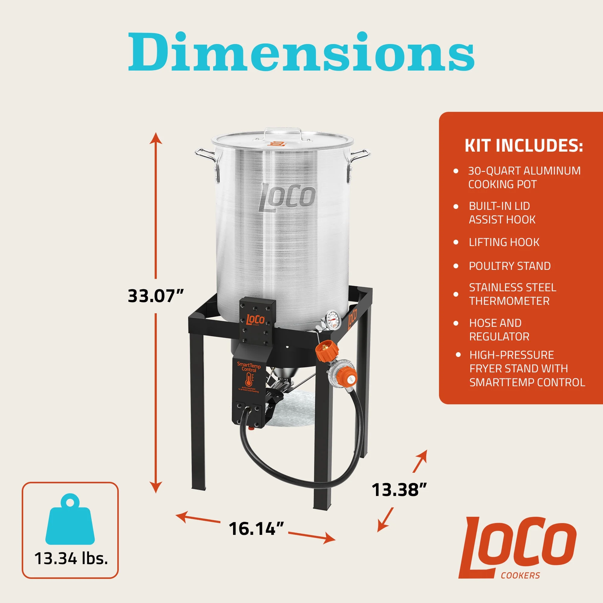 Loco Cookers 30qt SmartTemp Propane Turkey Fryer