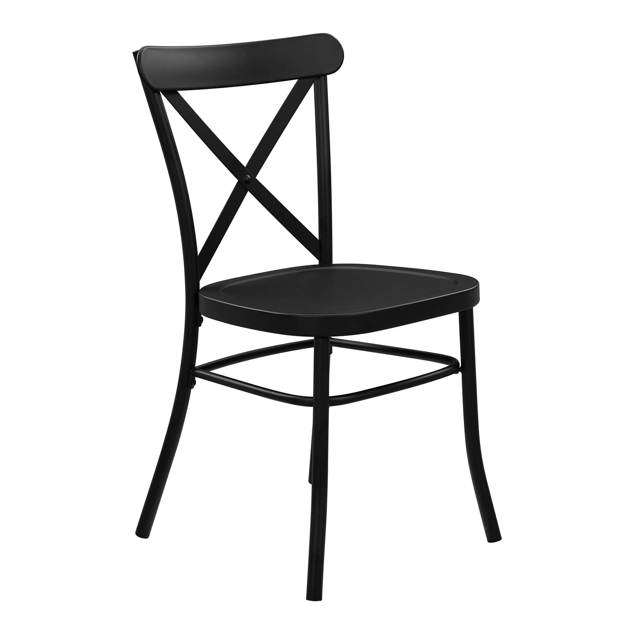Better Homes and Gardens Collin Distressed Dining Chair, Set of 2, Rich Black Finish