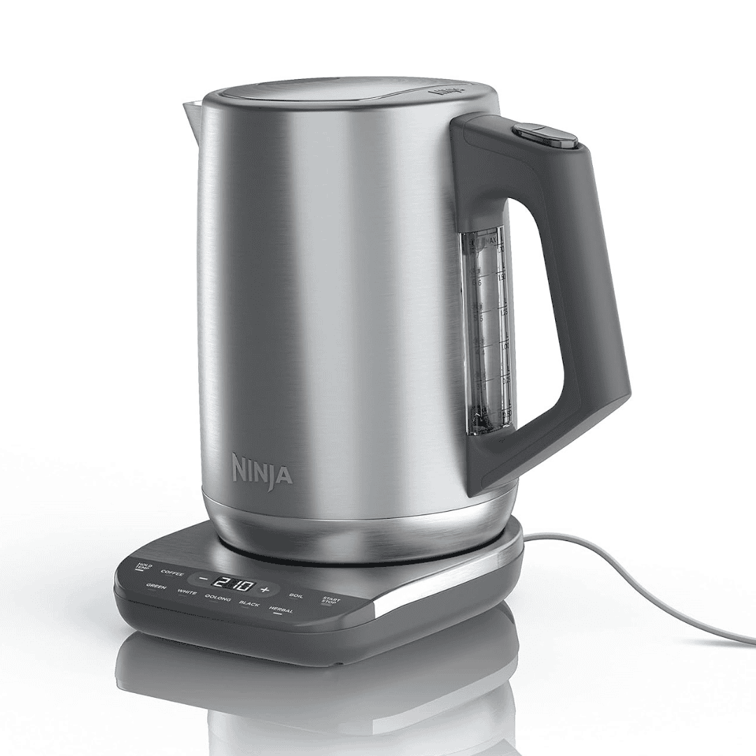 Ninja KT200 Precision Temperature Electric Kettle, 1500 watts, BPA Free, Stainless, 7-Cup Capacity, Hold Temp Setting, Silver