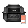 Cosori - Aeroblaze Smart Indoor 8-in-1 Grill with 6-qt Air Grill, Crisp, Dehydrate, Broil, Roast, Bake - Black