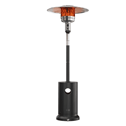 EAST OAK 48,000 BTU Patio Heater for Outdoor Use with Round Table Design, Double-Layer Stainless Steel Burner, Wheels, Triple Protection System, Black