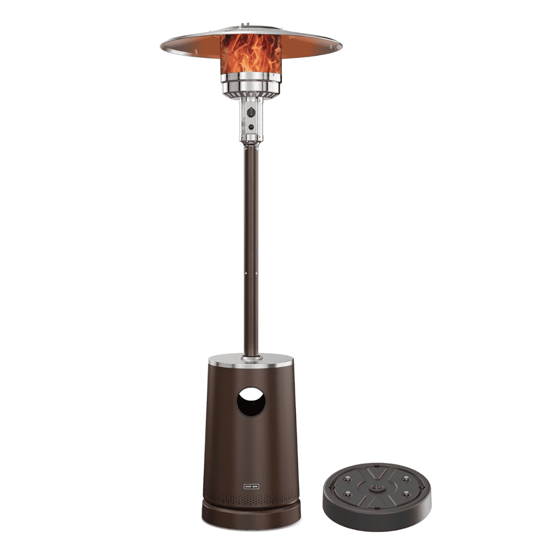 EAST OAK 50,000 BTU Patio Heater with Sand Box, Table Design, Double-Layer Stainless Steel Burner, Wheels, Triple Protection System, Outdoor Heater