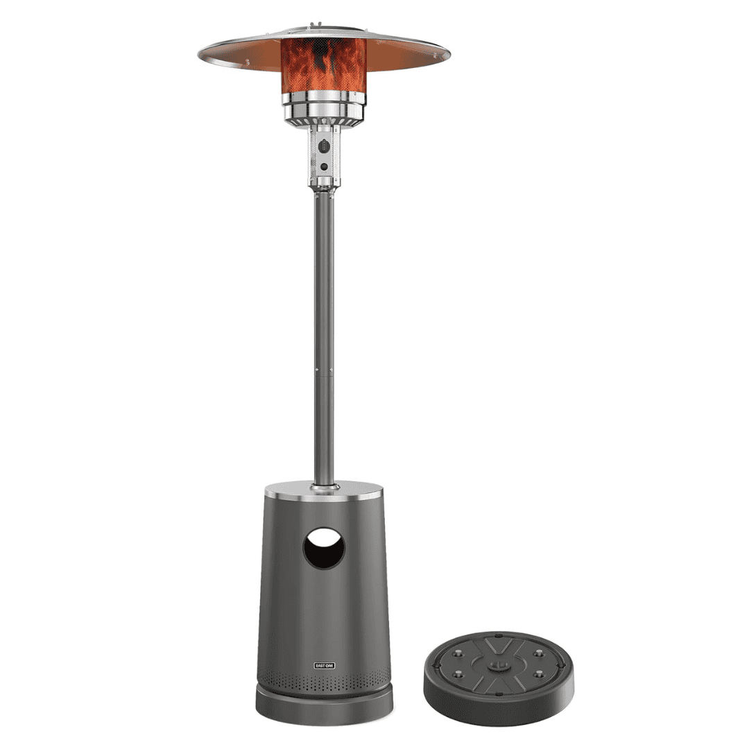 EAST OAK 50,000 BTU Patio Heater with Sand Box, Table Design, Double-Layer Stainless Steel Burner, Wheels, Triple Protection System, Gray